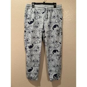 NWOT Disney Stitch Blue drawstring pocket Sweatpants pajama pants L XL